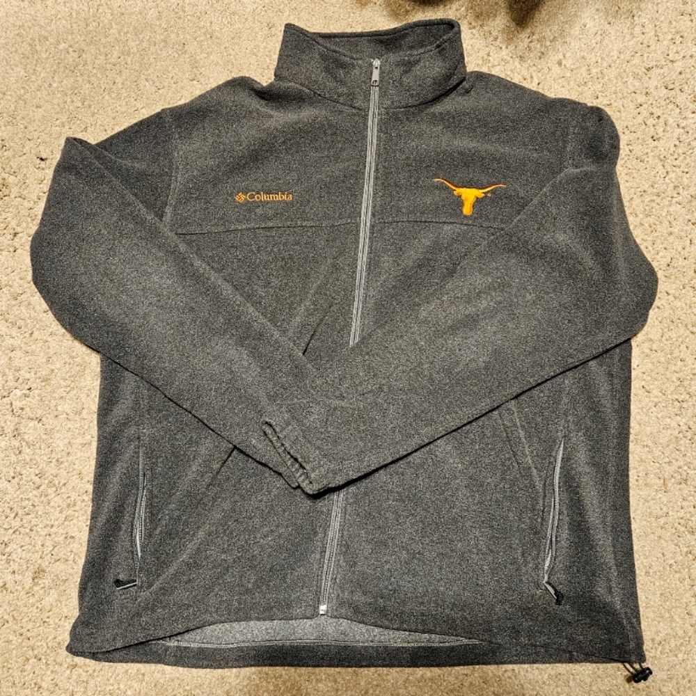 Texas Longhorns Full Zip Fleece - Columbia Jacket Gray Mens XXL